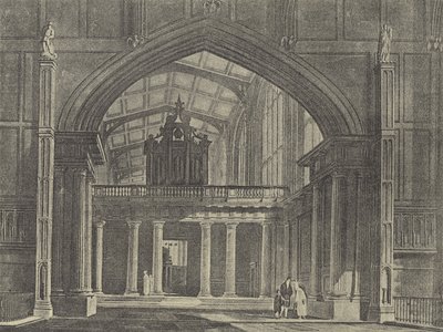 La antecapilla, 1816 (grabado) de English School