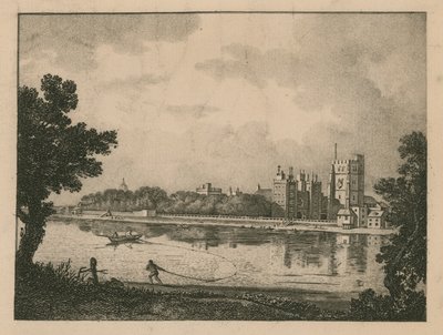 El Palacio Arzobispal de Lambeth de una pintura de Marlow de English School