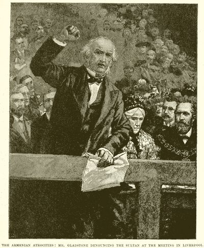 Las Atrocidades Armenias: El Sr. Gladstone Denunciando al Sultán en la Reunión en Liverpool de English School