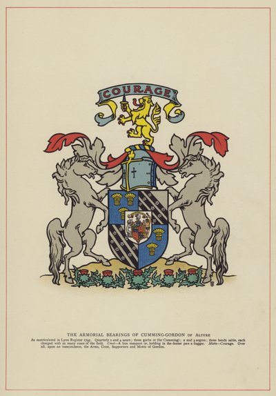 Los escudos de armas de Cumming-Gordon de Altyre de English School
