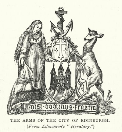 Las Armas de la Ciudad de Edimburgo (grabado) de English School