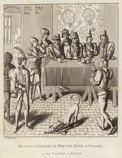 El arresto de Carlos el Malo, rey de Navarra, en el castillo de Rouen de English School