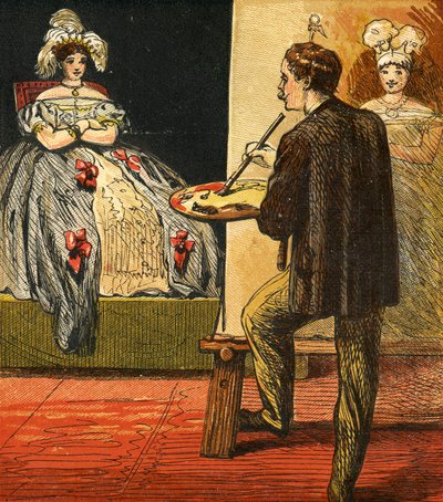 El Artista pintando un retrato en su estudio, 1867 de English School