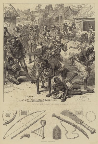 La guerra Ashantee (grabado) de English School