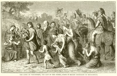Las cenizas de Filopemen, el último de los griegos, llevadas en solemne procesión a Megalópolis de English School