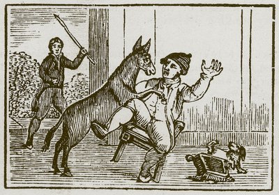 El asno y el perrito (grabado) de English School