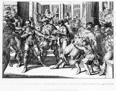 El asesinato de George Villiers, primer duque de Buckingham, c.1822 de English School