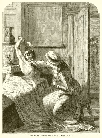 El asesinato de Marat por Charlotte Corday de English School