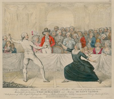 El Asalto, o Combate de Esgrima entre Mademoiselle La Chevaliere DEon de Beaumont y Monsieur De Saint George de English School