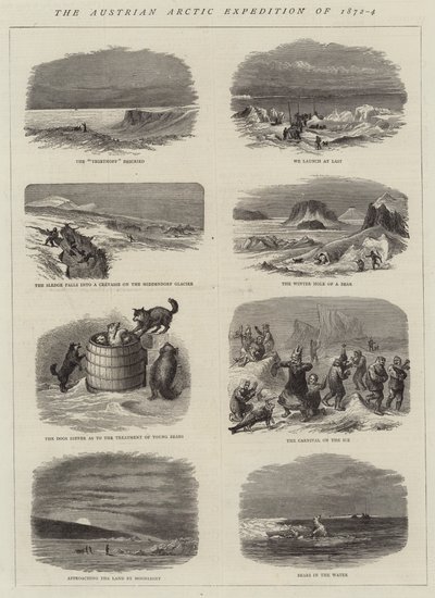 La Expedición Ártica Austriaca de 1872-4 (grabado) de English School