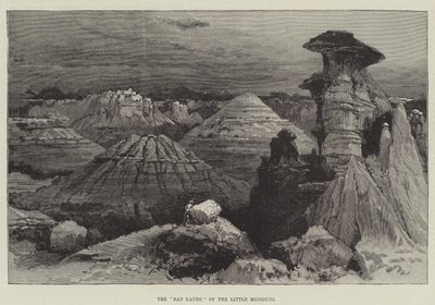Las "Tierras Malas" del Pequeño Missouri (grabado) de English School