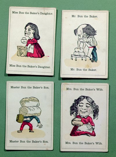 La familia Baker de un juego de Happy Families, mediados del siglo XIX de English School