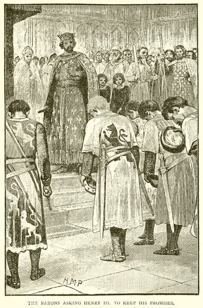 Los Barones pidiendo a Enrique III que cumpla sus Promesas de English School