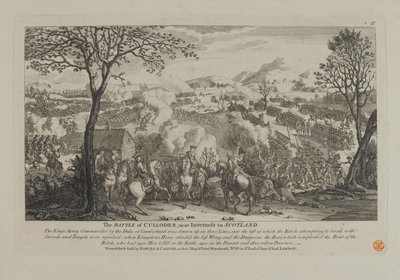 La Batalla de Culloden, cerca de Inverness en Escocia, publicada por Bowles y Carver, 1746 de English School