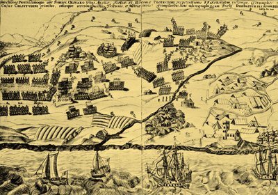 La batalla de Dunbar, de "Battlefields in Britain" de C.W. Wedgewood de English School