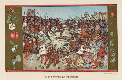 La batalla de Flodden (litografía en color) de English School