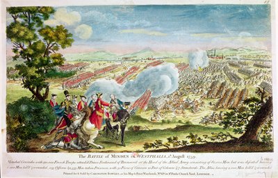 La Batalla de Minden en Westfalia en 1759 de English School