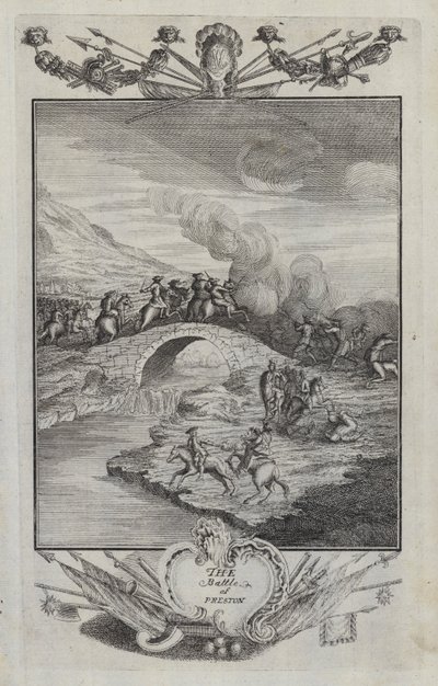 La batalla de Preston (grabado) de English School