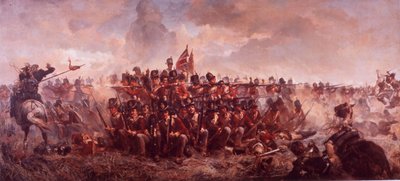 La Batalla de Waterloo (litografía a color) de English School