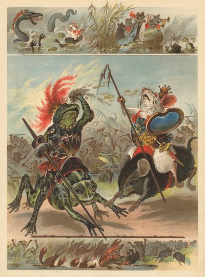 La batalla de las ranas y los ratones (cromolito) de English School