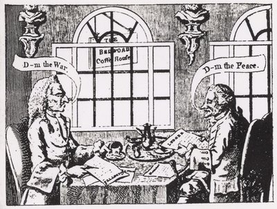 The Bedford Coffee House, Covent Garden, a mediados del siglo XVIII de English School