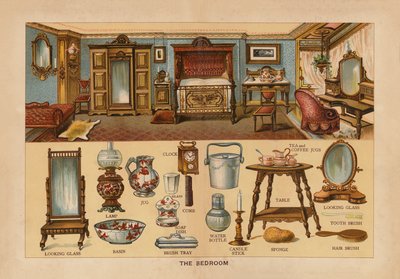 El dormitorio (litografía en color) de English School