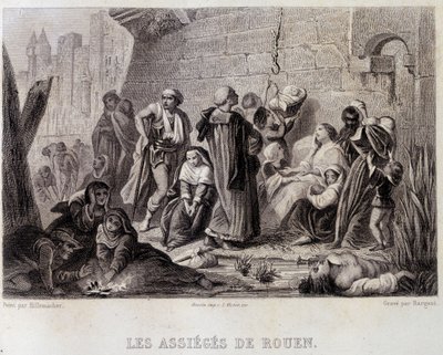 Los sitiados de Rouen (grabado) de English School