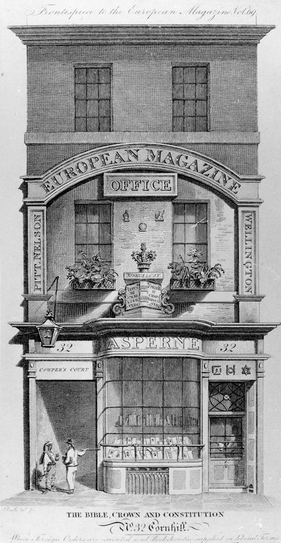 La Biblia, Corona y Constitución, Cornhill, Londres (grabado) de English School