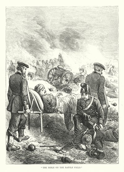 "La Biblia en el campo de batalla" (grabado) de English School