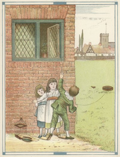 The Bird Catcher (litografía en color) de English School