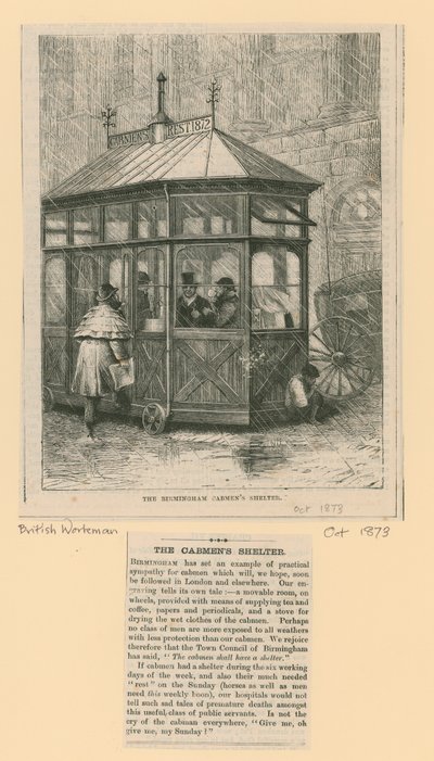 El refugio de cocheros de Birmingham de English School