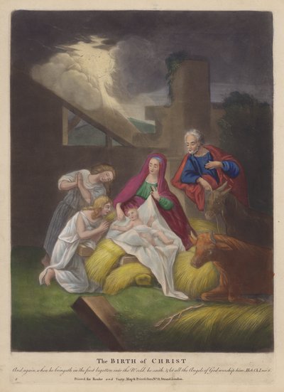 El nacimiento de Cristo (litografia en color) de English School