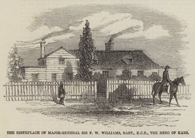El lugar de nacimiento del Mayor General Sir F W Williams, Baronet, KCB, el Héroe de Kars de English School