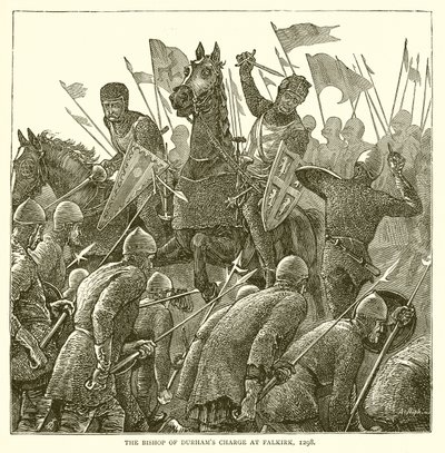 La carga del Obispo de Durham en Falkirk, 1298 de English School