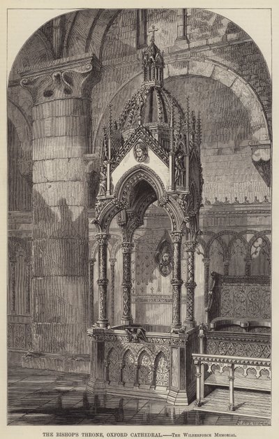 El trono del obispo, Catedral de Oxford, el memorial de Wilberforce de English School