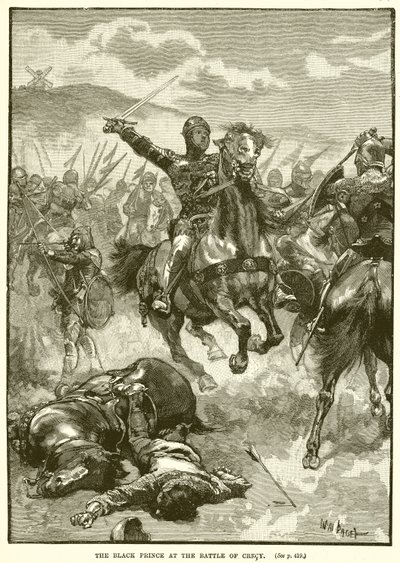 El Príncipe Negro en la Batalla de Crécy de English School