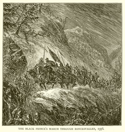 La Marcha del Príncipe Negro a través de Roncesvalles, 1356 de English School