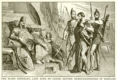 El ciego Sedequías, último rey de Judá, ante Nabucodonosor de Babilonia de English School
