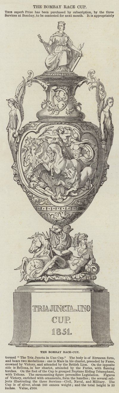La Copa de Carreras de Bombay (grabado) de English School