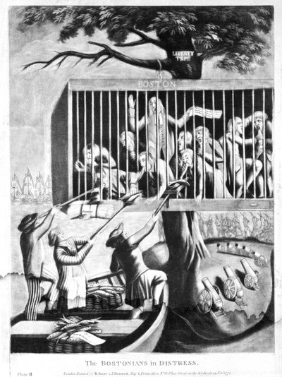 Los bostonianos en apuros, 1774 de English School