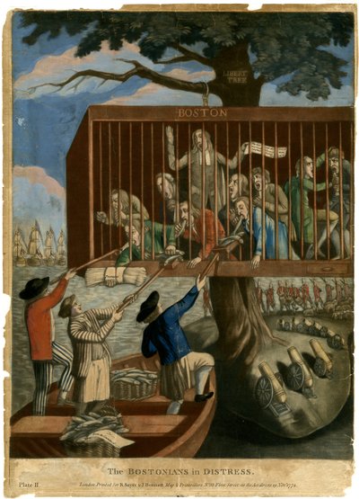 Los bostonianos en apuros, 1774 de English School