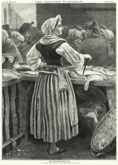 La pescadera de Boulogne (grabado) de English School