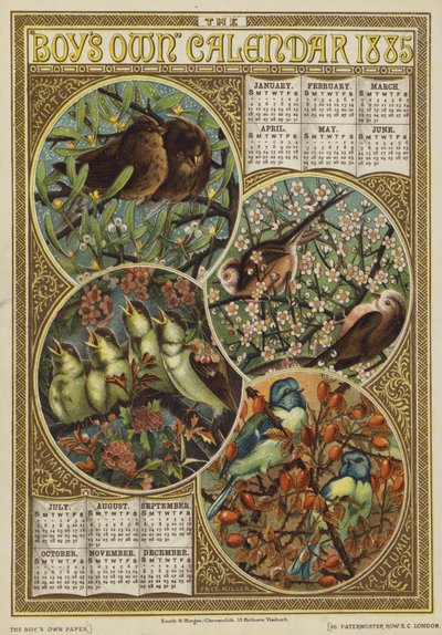 El Calendario de Boys Own 1885 de English School