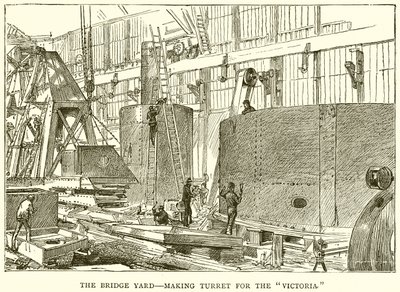 El patio del puente, fabricando torreta para el Victoria de English School