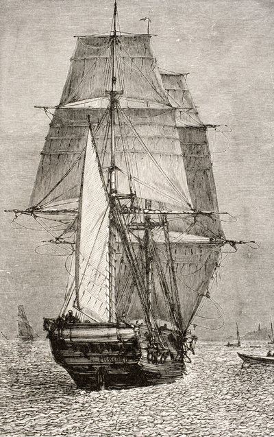 El bergantín HMS Beagle, de 