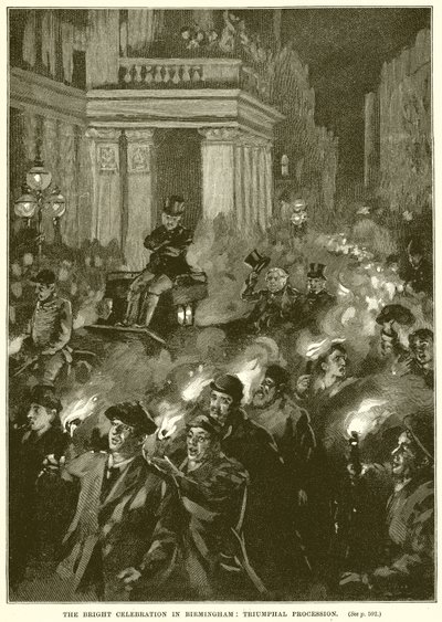 La celebración de Bright en Birmingham: Procesión triunfal de English School