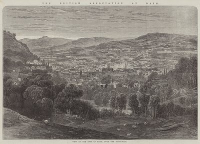La Asociación Británica en Bath, vista de la ciudad de Bath desde el sureste de English School