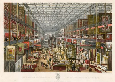 El Departamento Británico, visto hacia el Transepto, Gran Exposición, 1851 de English School
