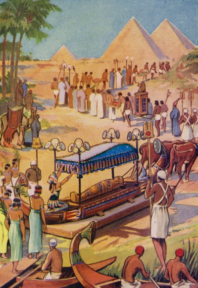 El entierro de un faraón (litografia en color) de English School