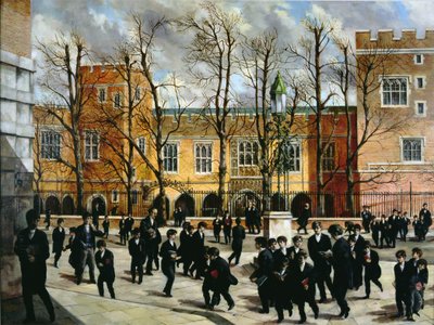 La zarza ardiente en la cima de Common Lane, con vista a New Schools, Eton College, c.1935 de English School